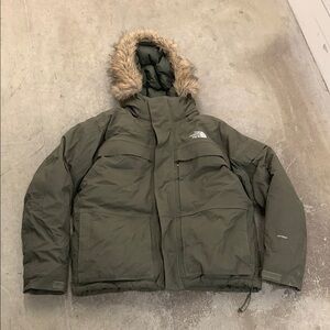 The North Face Green down  Puffer Jacket with Quilted Design